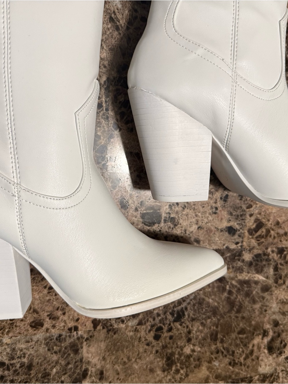 Steve Madden White Heeled Western Boots - Never Worn - Picture 4 of 9